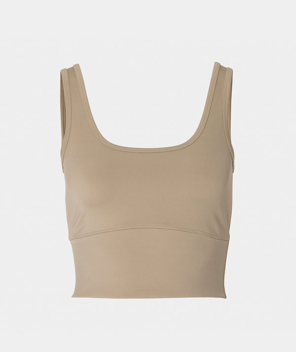 CROPPED TANK - TAUPE