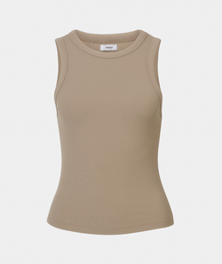 RIBBED TANK - TAUPE
