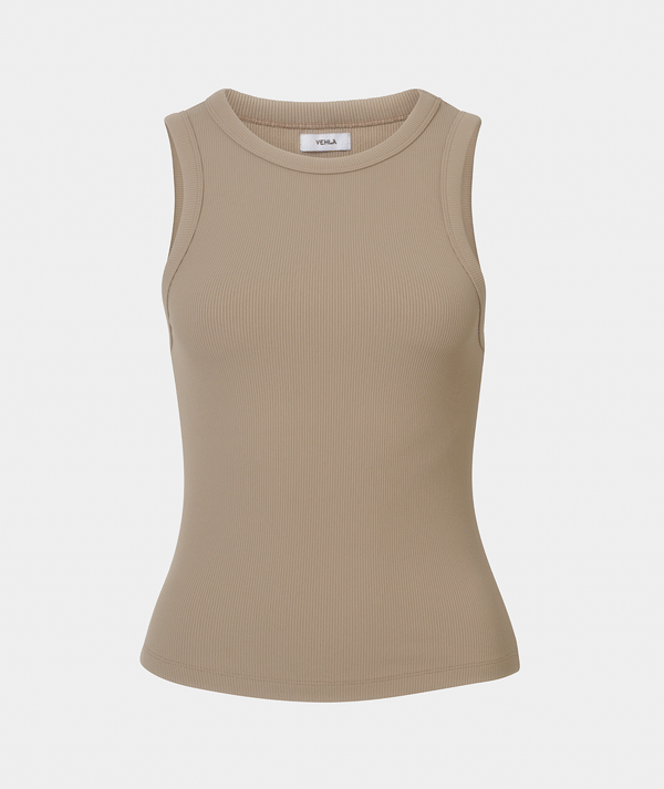 RIBBED TANK - TAUPE