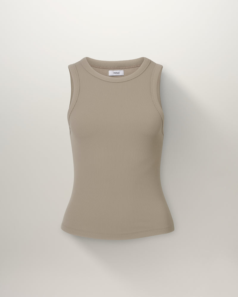 RIBBED TANK - TAUPE