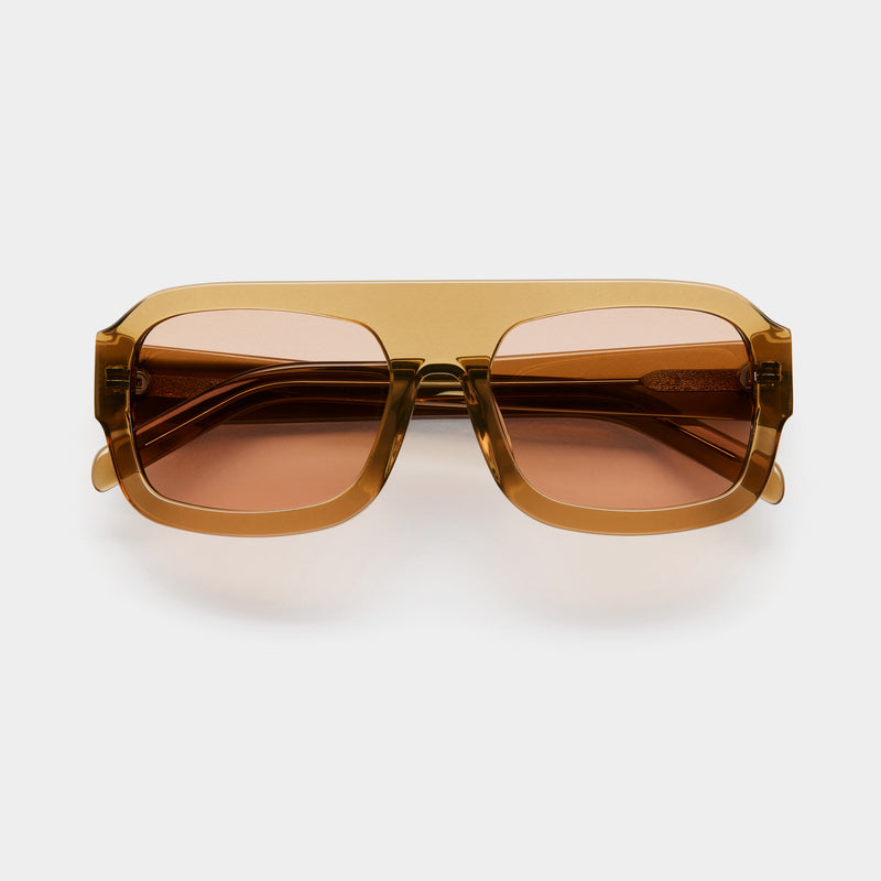 front image vehla eyewear kaia sunglasses in caramel / toffee